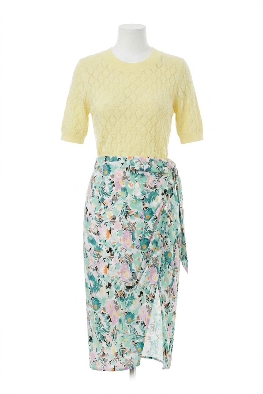 NEW MOLLY BRACKEN knit short sleeve sweater in yellow